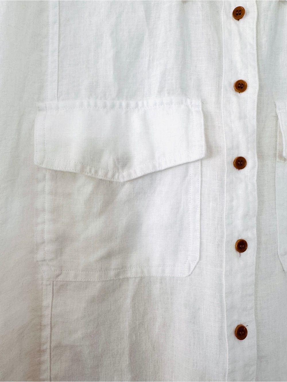 NWT Madewell 100% Linen Flap Pocket Button-Up Shirt White Size Small - Picture 5 of 6